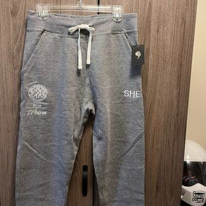 DARC SPORT SHE jogger sweatpants, GRAY, size MEDIUM, EMBROIDERED DETAILS